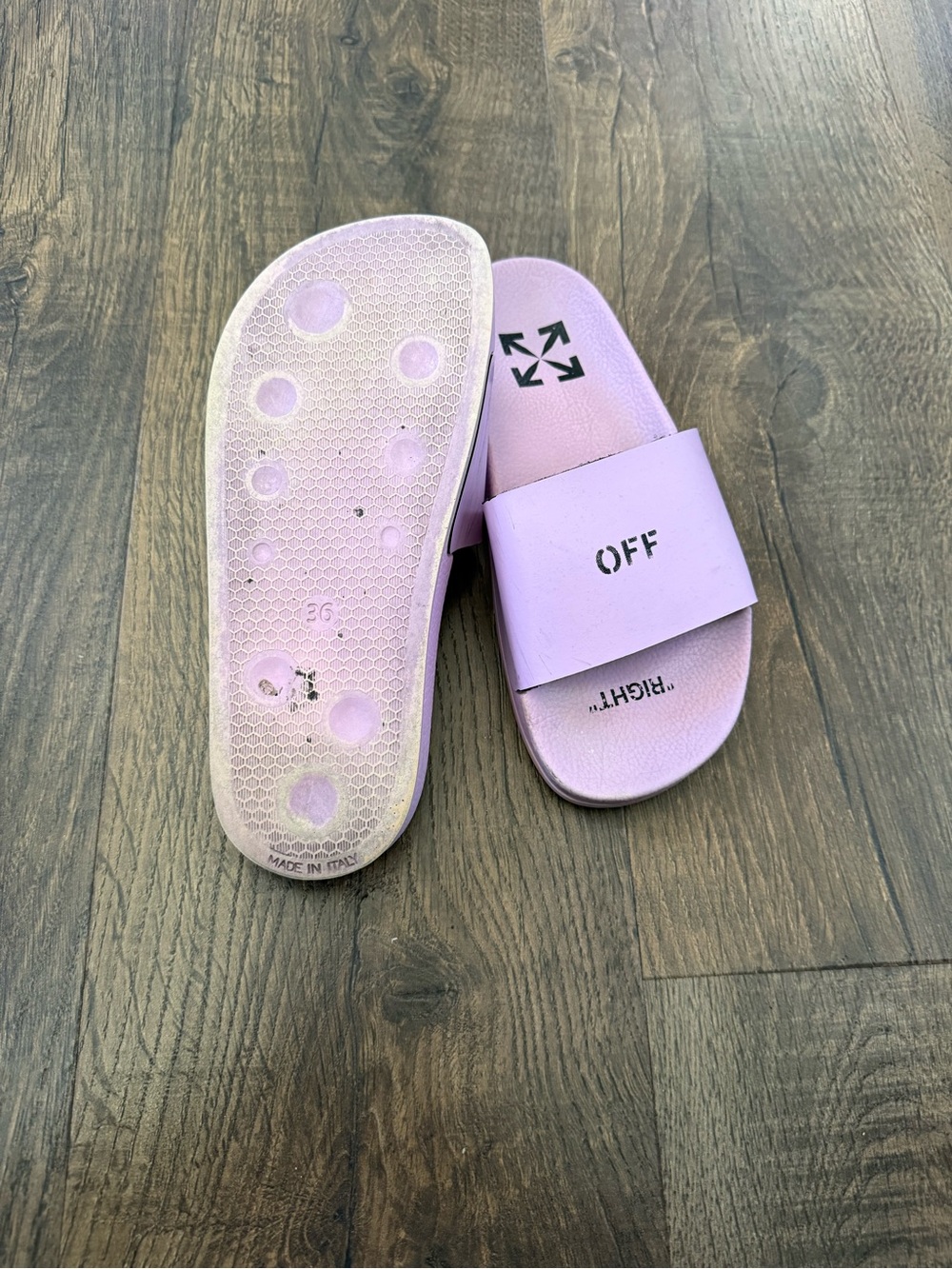 Off-White Pink Slide Sandals - Picture 4 of 4